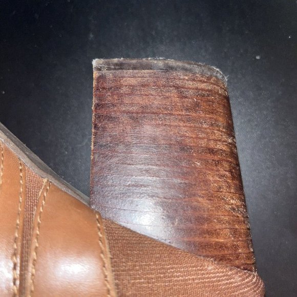 Tommy Hilfiger Twhayley Chestnut Brown Leather Slip On Ankle Boots Size 10 READ - Picture 4 of 16